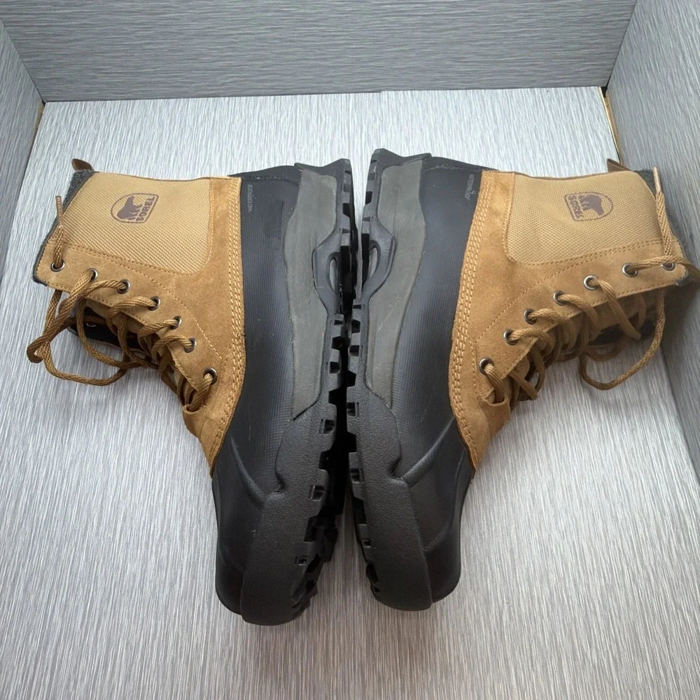 Sorel Buxton Lite Waterproof Duck Boots Men's 12 Brown Black Winter Snow